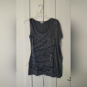 Do + Be - Glitter Sequin Asymmetrical Top